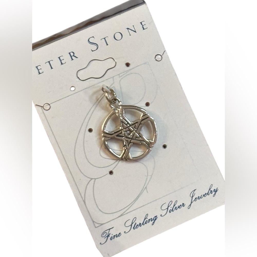 Sterling Silver 925 NEW Peter Stone Pentacle Pendant
